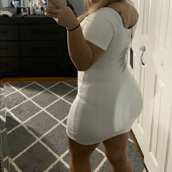 White Bandage Hook & Eye Bodycon Dress - Picture 2 of 2